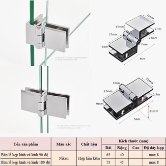 Bản lề kẹp cánh kính với kính H3517